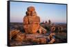 Stone Cairns in Arctic, Nunavut Territory, Canada-Paul Souders-Framed Stretched Canvas