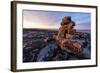 Stone Cairns in Arctic, Nunavut Territory, Canada-Paul Souders-Framed Photographic Print