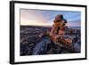 Stone Cairns in Arctic, Nunavut Territory, Canada-Paul Souders-Framed Photographic Print