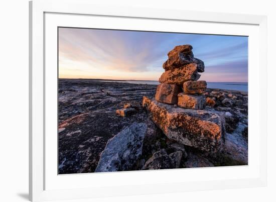 Stone Cairns in Arctic, Nunavut Territory, Canada-Paul Souders-Framed Photographic Print