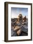 Stone Cairns in Arctic, Nunavut Territory, Canada-Paul Souders-Framed Photographic Print