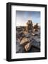 Stone Cairns in Arctic, Nunavut Territory, Canada-Paul Souders-Framed Photographic Print