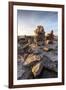 Stone Cairns in Arctic, Nunavut Territory, Canada-Paul Souders-Framed Photographic Print