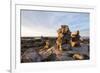 Stone Cairns in Arctic, Nunavut Territory, Canada-Paul Souders-Framed Photographic Print