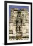 Stone Carved Atlantes Figures on the Back of the Mayan Ruins of El Palacio De Las Mascarones-John Woodworth-Framed Photographic Print