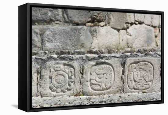 Stone Carved Hieroglyphs, Structure of Five Floors (Pisos), Edzna-Richard Maschmeyer-Framed Stretched Canvas