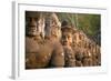 Stone Carved Statues of Devas on the Bridge to Angkor Thom in Angkor Complex, Siem Reap, Cambodia-mazzzur-Framed Photographic Print