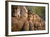 Stone Carved Statues of Devas on the Bridge to Angkor Thom in Angkor Complex, Siem Reap, Cambodia-mazzzur-Framed Photographic Print