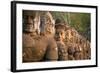 Stone Carved Statues of Devas on the Bridge to Angkor Thom in Angkor Complex, Siem Reap, Cambodia-mazzzur-Framed Photographic Print