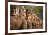 Stone Carved Statues of Devas on the Bridge to Angkor Thom in Angkor Complex, Siem Reap, Cambodia-mazzzur-Framed Photographic Print