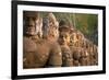 Stone Carved Statues of Devas on the Bridge to Angkor Thom in Angkor Complex, Siem Reap, Cambodia-mazzzur-Framed Photographic Print