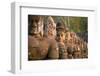 Stone Carved Statues of Devas on the Bridge to Angkor Thom in Angkor Complex, Siem Reap, Cambodia-mazzzur-Framed Photographic Print