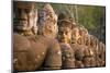 Stone Carved Statues of Devas on the Bridge to Angkor Thom in Angkor Complex, Siem Reap, Cambodia-mazzzur-Mounted Photographic Print