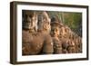 Stone Carved Statues of Devas on the Bridge to Angkor Thom in Angkor Complex, Siem Reap, Cambodia-mazzzur-Framed Photographic Print