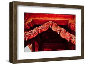 Stone Carving Detail, Red Fort, Delhi, India, Asia-Laura Grier-Framed Photographic Print