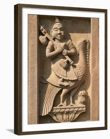 Stone Carving in Hotel Prithvi Vilas Palace, Jhalawar, Rajasthan, India-Keren Su-Framed Premium Photographic Print