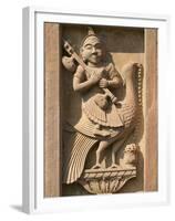 Stone Carving in Hotel Prithvi Vilas Palace, Jhalawar, Rajasthan, India-Keren Su-Framed Premium Photographic Print