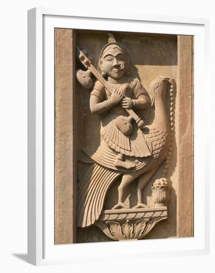 Stone Carving in Hotel Prithvi Vilas Palace, Jhalawar, Rajasthan, India-Keren Su-Framed Premium Photographic Print