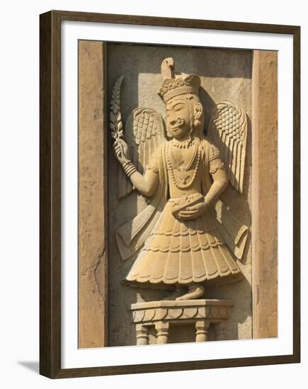 Stone Carving in Hotel Prithvi Vilas Palace, Jhalawar, Rajasthan, India-Keren Su-Framed Premium Photographic Print