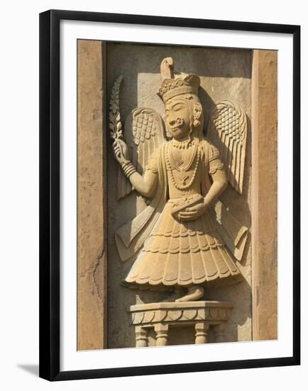 Stone Carving in Hotel Prithvi Vilas Palace, Jhalawar, Rajasthan, India-Keren Su-Framed Premium Photographic Print