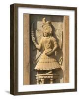 Stone Carving in Hotel Prithvi Vilas Palace, Jhalawar, Rajasthan, India-Keren Su-Framed Photographic Print