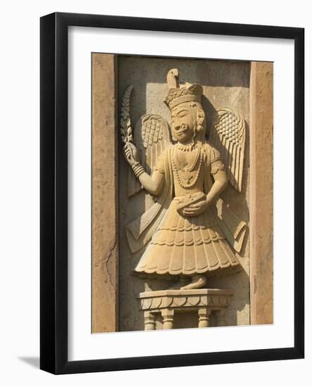 Stone Carving in Hotel Prithvi Vilas Palace, Jhalawar, Rajasthan, India-Keren Su-Framed Photographic Print