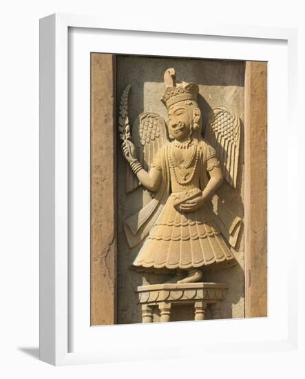 Stone Carving in Hotel Prithvi Vilas Palace, Jhalawar, Rajasthan, India-Keren Su-Framed Photographic Print