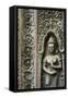 Stone Carving of Apsara at Angkor Wat, Cambodia-Paul Souders-Framed Stretched Canvas