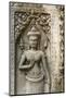 Stone Carving of Apsara at Angkor Wat, Cambodia-Paul Souders-Mounted Photographic Print