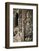 Stone Carving of Apsara at Angkor Wat, Cambodia-Paul Souders-Framed Photographic Print