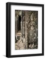 Stone Carving of Apsara at Angkor Wat, Cambodia-Paul Souders-Framed Photographic Print