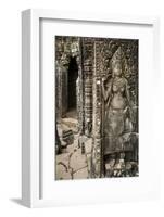 Stone Carving of Apsara at Angkor Wat, Cambodia-Paul Souders-Framed Photographic Print