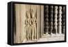 Stone Carvings at Angkor Wat, Cambodia-Paul Souders-Framed Stretched Canvas
