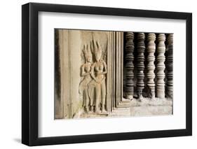 Stone Carvings at Angkor Wat, Cambodia-Paul Souders-Framed Photographic Print