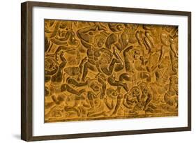 Stone Carvings at Angkor Wat, Cambodia-Paul Souders-Framed Photographic Print