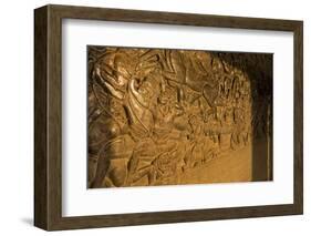 Stone Carvings at Angkor Wat, Cambodia-Paul Souders-Framed Photographic Print