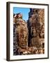 Stone Carvings in Bayon Temple, Angkor Thom near Angkor Wat, Cambodia-Tom Haseltine-Framed Photographic Print