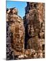 Stone Carvings in Bayon Temple, Angkor Thom near Angkor Wat, Cambodia-Tom Haseltine-Mounted Photographic Print