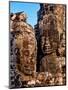 Stone Carvings in Bayon Temple, Angkor Thom near Angkor Wat, Cambodia-Tom Haseltine-Mounted Photographic Print