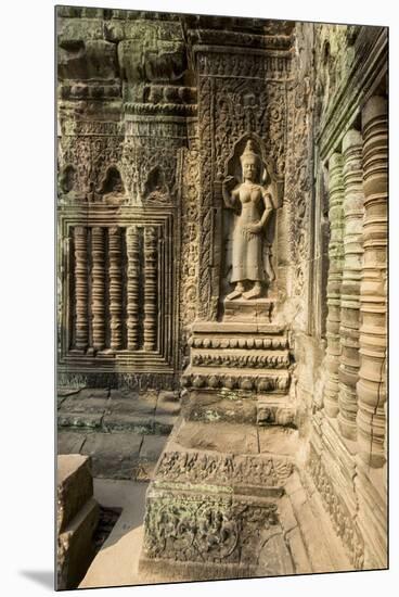 Stone Carvings of Apsara at Angkor Wat, Cambodia-Paul Souders-Mounted Premium Photographic Print