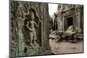 Stone Carvings of Apsara at Angkor Wat, Cambodia-Paul Souders-Mounted Photographic Print