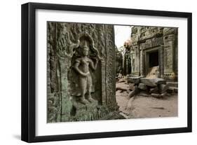 Stone Carvings of Apsara at Angkor Wat, Cambodia-Paul Souders-Framed Photographic Print