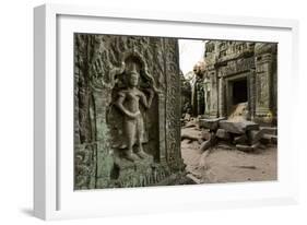 Stone Carvings of Apsara at Angkor Wat, Cambodia-Paul Souders-Framed Photographic Print