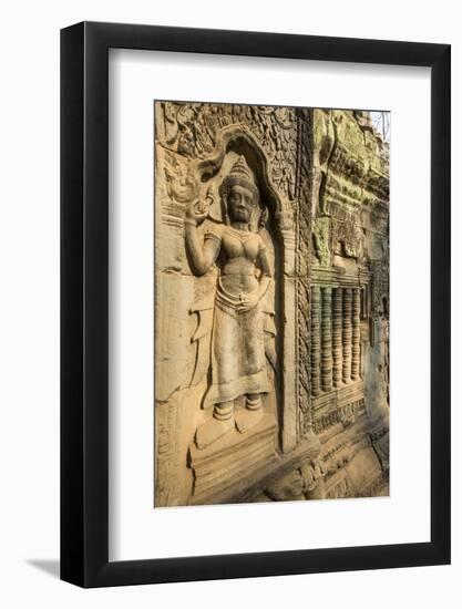 Stone Carvings of Apsara at Angkor Wat, Cambodia-Paul Souders-Framed Photographic Print