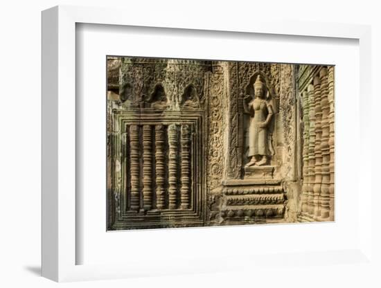 Stone Carvings of Apsara at Angkor Wat, Cambodia-Paul Souders-Framed Photographic Print