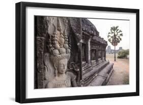 Stone Carvings of Apsaras at Angkor Wat, Cambodia-Paul Souders-Framed Photographic Print