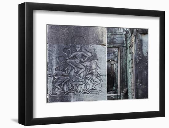 Stone Carvings of Apsaras at Angkor Wat, Cambodia-Paul Souders-Framed Photographic Print