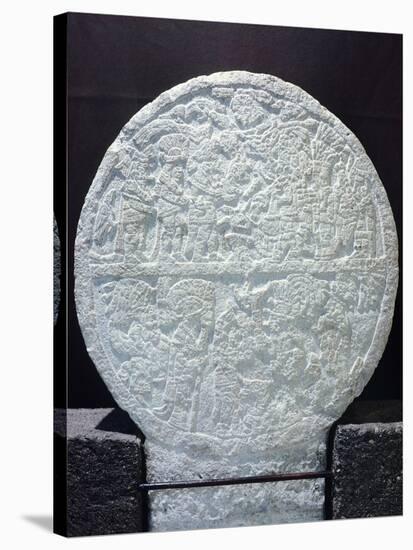 Stone Ceremonial Disk, Originating from Caracol of Chichen Itza-null-Stretched Canvas