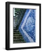 Stone Chairs and Azulejo Tiles, Rococo Palace, Cacela Velha, Portugal-Merrill Images-Framed Photographic Print