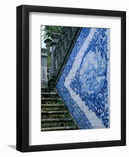 Stone Chairs and Azulejo Tiles, Rococo Palace, Cacela Velha, Portugal-Merrill Images-Framed Photographic Print